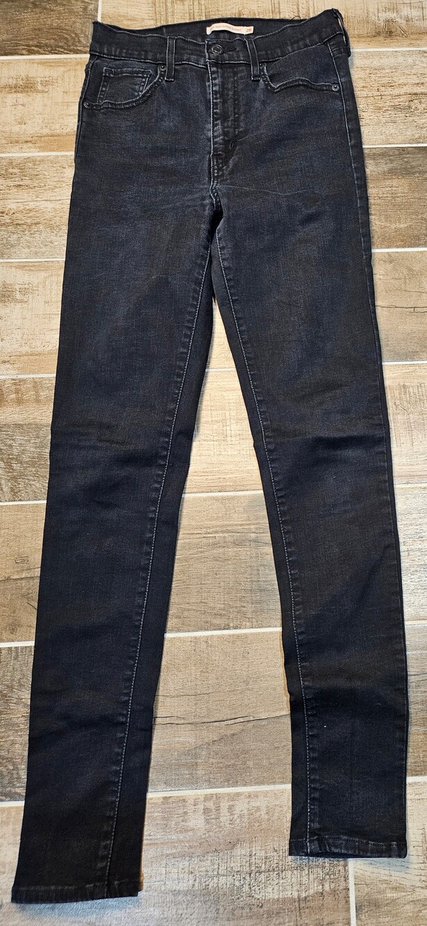 Levis Mile High Super Skinny Jeans Womens 28 W28 L30 Faded Black Denim 22791